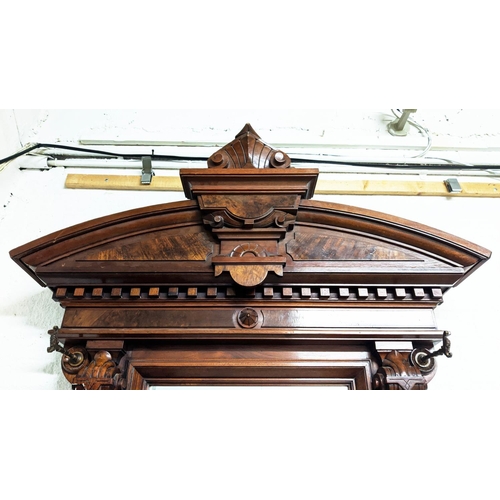 216 - HALL STAND, 140cm W x 261cm H, late 19th century Continental walnut of substantial proportions with ... 