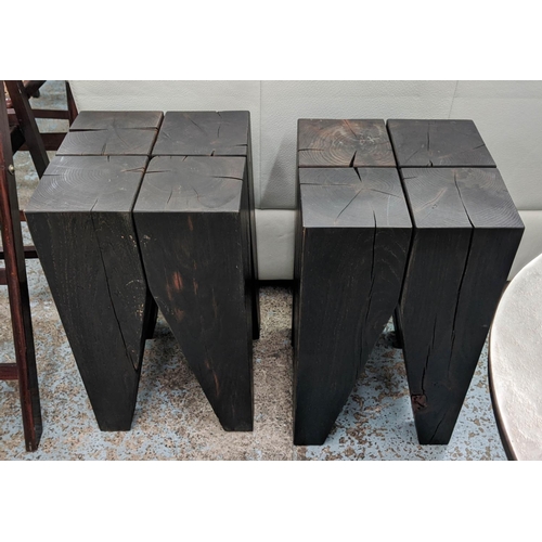 305 - 'BACKENZAHN' SIDE TABLES, a pair, each 47cm H x 27cm sq, designed by Philipp Mainzer. (2)