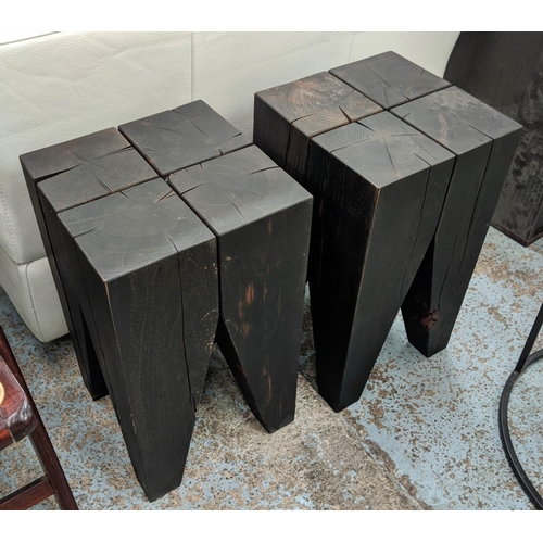 305 - 'BACKENZAHN' SIDE TABLES, a pair, each 47cm H x 27cm sq, designed by Philipp Mainzer. (2)