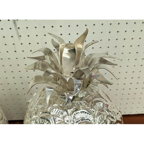 413 - PINEAPPLE ICE BUCKETS, pair, silver plated, 33cm H x 20 diam. (2)