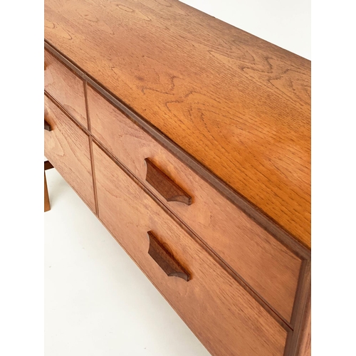 288 - LOW CHEST, 1970s Danish style teak with four drawers.