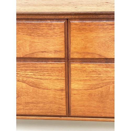 288 - LOW CHEST, 1970s Danish style teak with four drawers.