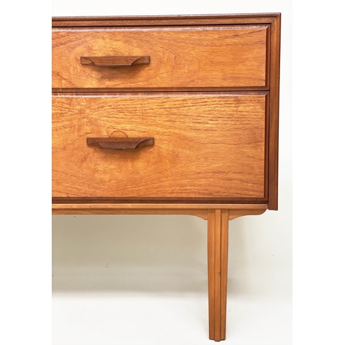 288 - LOW CHEST, 1970s Danish style teak with four drawers.