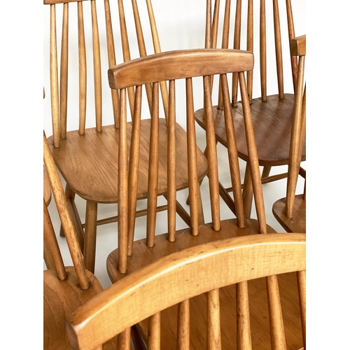 293 - SCANDINAVIAN CHAIRS, a set of eight 1970s beech with tapering rail backs.