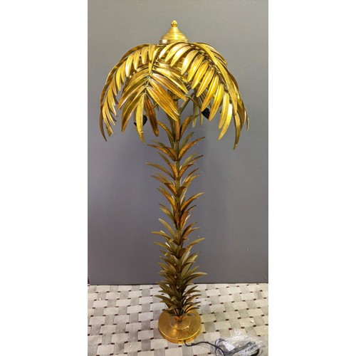 417 - PALM TREE FLOOR LAMP, gilt metal, 160cm H x 65cm diam.