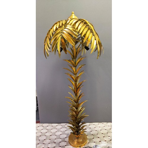 417 - PALM TREE FLOOR LAMP, gilt metal, 160cm H x 65cm diam.