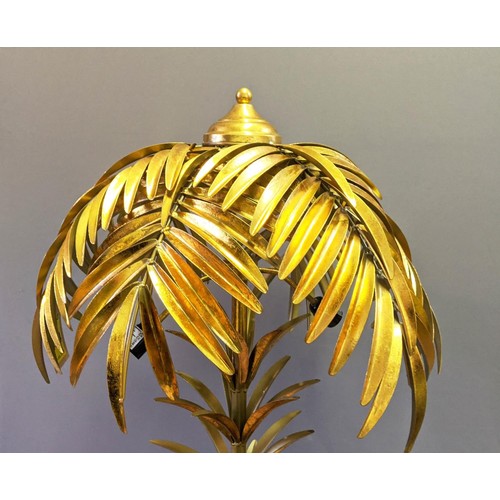 417 - PALM TREE FLOOR LAMP, gilt metal, 160cm H x 65cm diam.