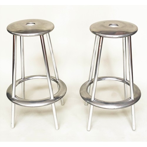 291 - ALLERMUIR BAR STOOLS, a pair, Amos Marchant and Lyndon Anderson aluminium. (2)