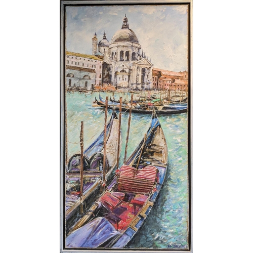 11 - KEN DAVIS 'San Marco (Venice)', oil on board, 123cm x 61cm, framed.