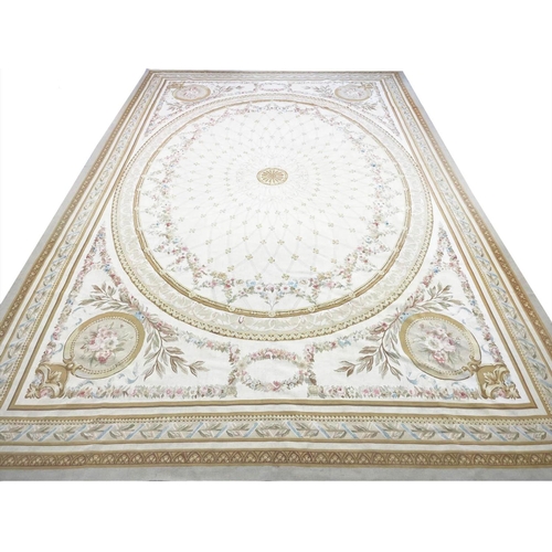 56 - FINE SAVONNERIE DESIGN AUBUSSON CARPET, 490cm x 325cm.