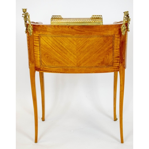 242 - BONHEUR DU JOUR, 74cm W x 98cm H x 50cm D, early 20th century French satinwood, tulipwood banded and... 