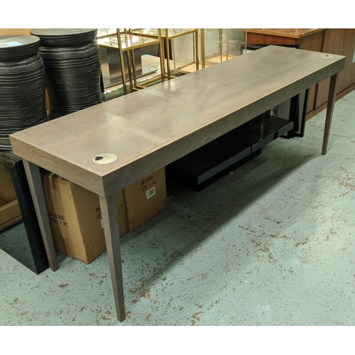 289 - DESK, contemporary design with two cable channel holes 60cm D x 76cm H x 215cm L.