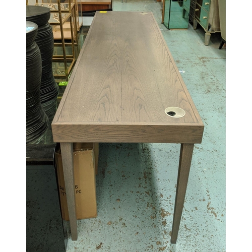 289 - DESK, contemporary design with two cable channel holes 60cm D x 76cm H x 215cm L.