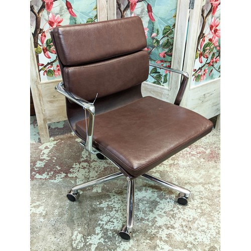 304 - AFTER CHARLES AND RAY EAMES SOFT PAD STYLE CHAIR, 90cm H.