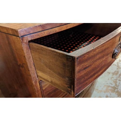 121 - BOWFRONT CHEST, 107cm W x 107cm H x 54cm D, George III mahogany with five drawers.