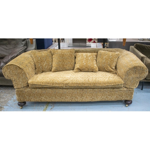 176 - CHESTERFIELD SOFA, 69cm H x 200cm W x 87cm D, late 19th/early 20th century upholstered in Osborne an... 