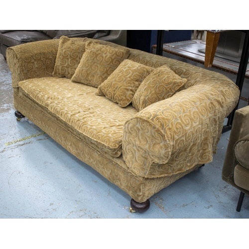 176 - CHESTERFIELD SOFA, 69cm H x 200cm W x 87cm D, late 19th/early 20th century upholstered in Osborne an... 