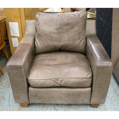 253 - ARMCHAIR, 85cm H x 96cm W x 91cm D en suite with previous lot.