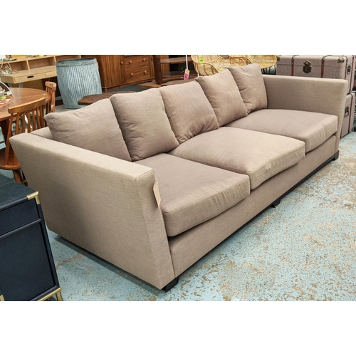 257 - SOFA AND CHAIR COMPANY SOFA, 203cm L x 62cm H x 106cm D, brown fabric upholstered.