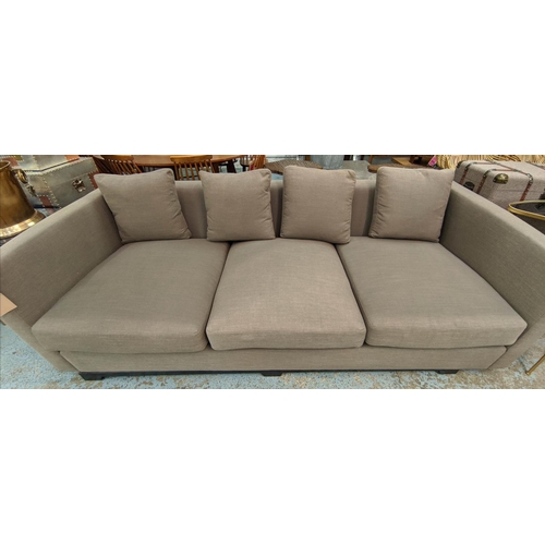 257 - SOFA AND CHAIR COMPANY SOFA, 203cm L x 62cm H x 106cm D, brown fabric upholstered.