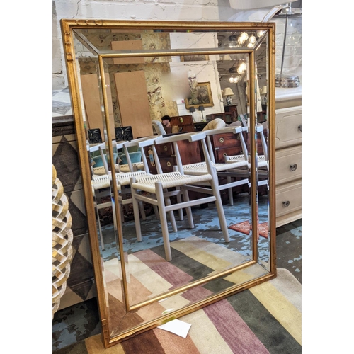 292 - WALL MIRROR, 82cm W x 112cm H, rectangular gilt bevelled.