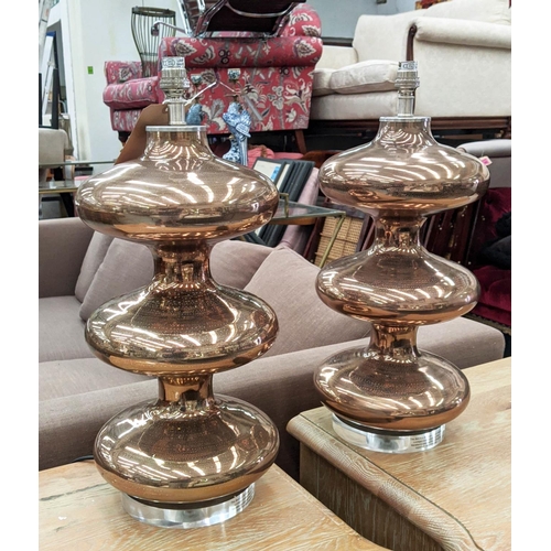 294 - JULIAN CHICHESTER LUCERNE TABLE LAMPS, a pair, each 55cm H, including stem. (2)