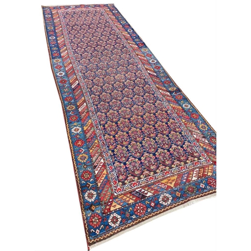 47 - ANTIQUE PERSIAN MALAYER RUNNER, 305cm x 108cm.