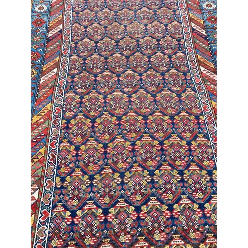 47 - ANTIQUE PERSIAN MALAYER RUNNER, 305cm x 108cm.