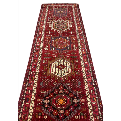 50 - PERSIAN KARAJA LONG RUNNER, 485cm x 90cm.