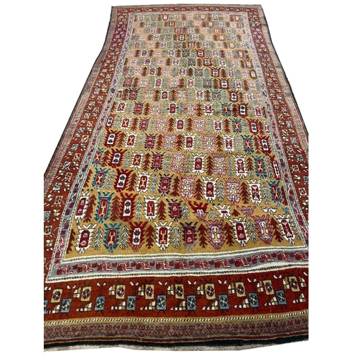 52 - ANTIQUE CAUCASIAN KELLEH, 350cm x 166cm.