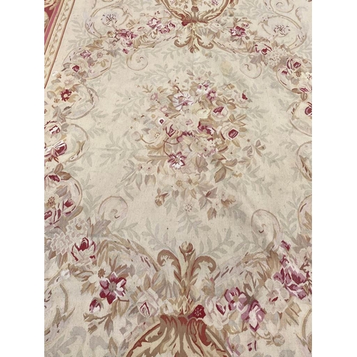 53 - VINTAGE AUBUSSON SAVONNERIE DESIGN CARPET, 325cm x 240cm.