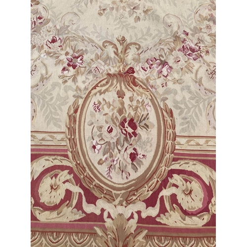 53 - VINTAGE AUBUSSON SAVONNERIE DESIGN CARPET, 325cm x 240cm.