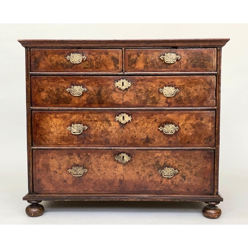 67 - QUEEN ANNE CHEST, early 18th century English Queen Anne, figured walnut and crossbanded with two sho... 