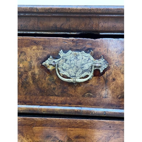 67 - QUEEN ANNE CHEST, early 18th century English Queen Anne, figured walnut and crossbanded with two sho... 