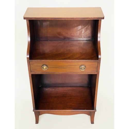 83 - BEDSIDE LAMP TABLES, a pair, George III style mahogany each with drawer and undertier, 46cm W x 27cm... 