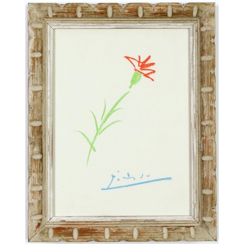 34 - AFTER PABLO PICASSO, Fleur, signed in the plate, off set lithograph, vintage French frame, 22.5cm x ... 