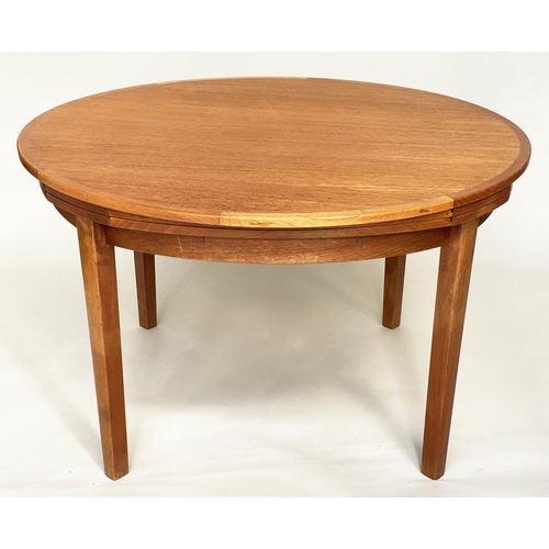 224 - DANISH DYRLUND LOTUS FLIP FLAP DINING TABLE, 1970s Danish teak with concentric foldout leaves, 120cm... 