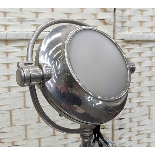 427 - PAOLO MOSCHINO ORION TABLE LAMP, polished nickel finish, 73cm H.