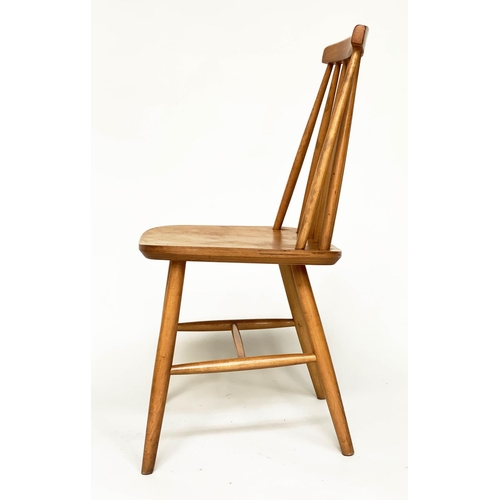 567 - DINING CHAIRS, a set of eight, 82cm high, 41cm wide, 50cm deep,  beech with tapering rail backs (8)