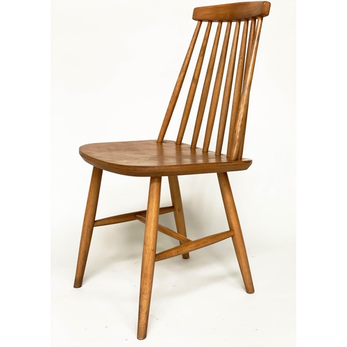 567 - DINING CHAIRS, a set of eight, 82cm high, 41cm wide, 50cm deep,  beech with tapering rail backs (8)