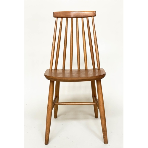 567 - DINING CHAIRS, a set of eight, 82cm high, 41cm wide, 50cm deep,  beech with tapering rail backs (8)