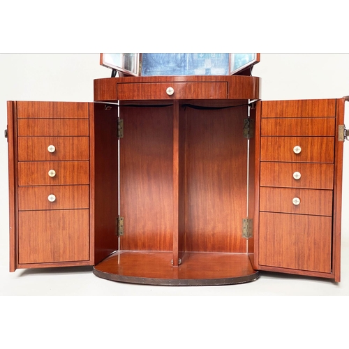 211 - STARBAY 'MARIE GALANTE' DRESSING TABLE, rosewood veneered opening to reveal three section folding mi... 