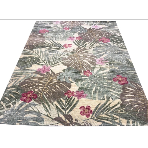 126 - FINE CONTEMPORARY 'TROPICAL' WOOL CARPET, 302cm x 244cm.