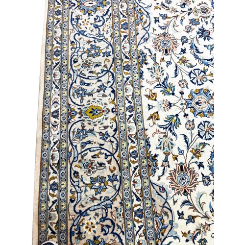 128 - FINE SIGNED PERSIAN KURK KASHAN CARPET, 500cm x 352cm.