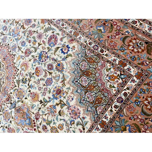 137 - FINE PART SILK PERSIAN TABRIZ CARPET, 316cm x 252cm.