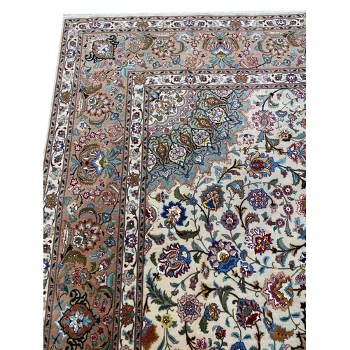 137 - FINE PART SILK PERSIAN TABRIZ CARPET, 316cm x 252cm.