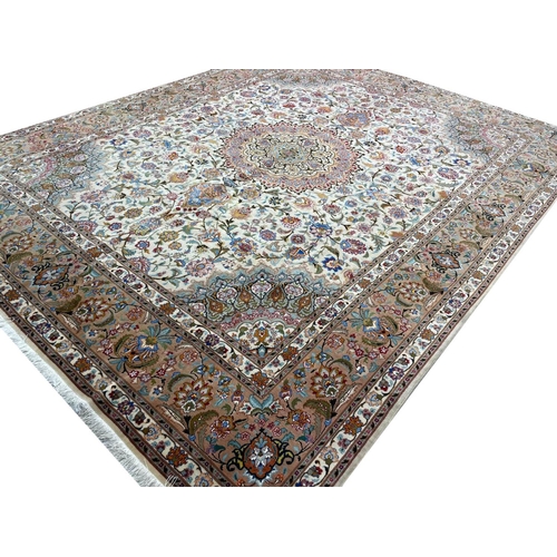 137 - FINE PART SILK PERSIAN TABRIZ CARPET, 316cm x 252cm.