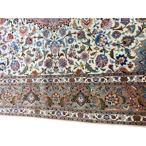 137 - FINE PART SILK PERSIAN TABRIZ CARPET, 316cm x 252cm.