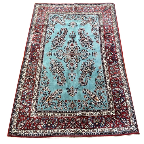 149 - ANTIQUE ISPHAHAN RUG, 171cm x 110cm.