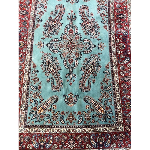 149 - ANTIQUE ISPHAHAN RUG, 171cm x 110cm.